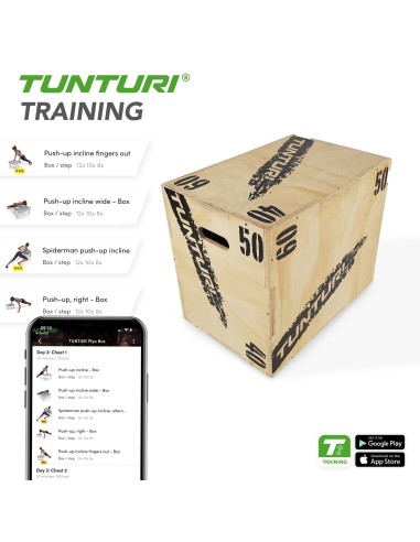 Treniruočių dėžė TUNTURI Plyo Box Wood 40/50/60cm