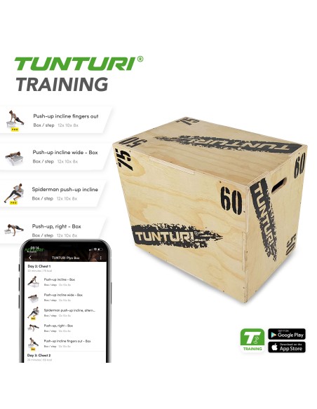 Treniruočių dėžė TUNTURI Plyo Box Wood 50/60/75cm