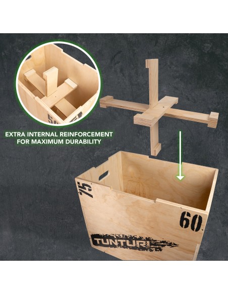 Treniruočių dėžė TUNTURI Plyo Box Wood 50/60/75cm