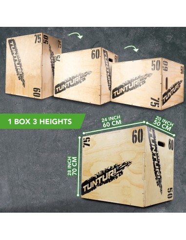 Treniruočių dėžė TUNTURI Plyo Box Wood 50/60/75cm