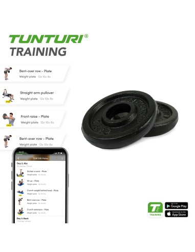 Svorio diskai TUNTURI Plates juodi, 30 mm, 0,5 kg (pora)