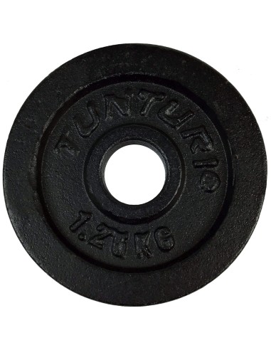 Svorio diskai TUNTURI Plates juodi, 30 mm, 1,25 kg (pora)