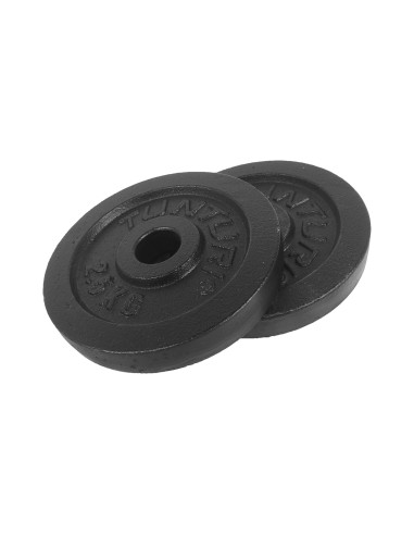 Svorio diskai TUNTURI Plates juodi, 30 mm, 2,5 kg (pora)