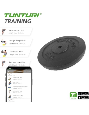 Svorio plokštė TUNTURI Plate Black, 30 mm, 20 kg