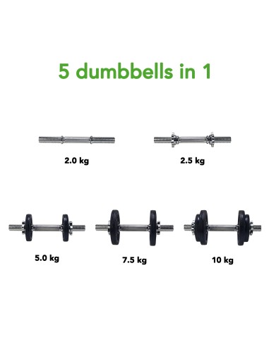 Hanteliai TUNTURI Hantelių rinkinys 10kg, 1 baras