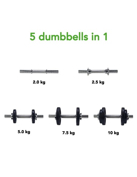 Hanteliai TUNTURI Hantelių rinkinys 10kg, 1 baras