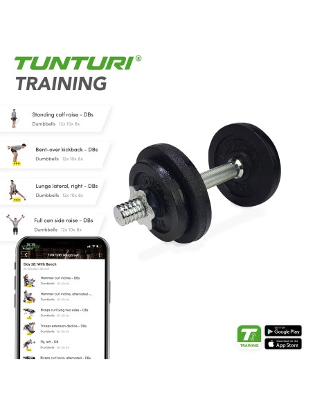 Hanteliai TUNTURI Hantelių rinkinys 10kg, 1 baras