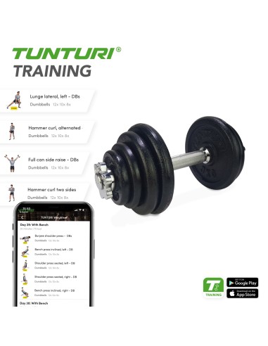 Hantelių TUNTURI Hantelių rinkinys 20kg, varžtas