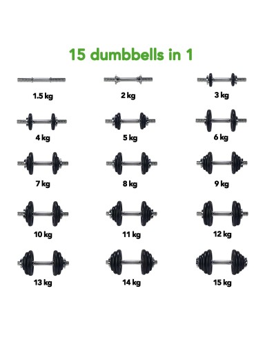 Hantelių TUNTURI Hantelių rinkinys 15kg, varžtas