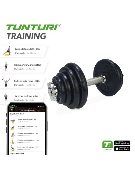 Hantelių TUNTURI Hantelių rinkinys 15kg, varžtas