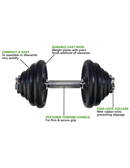 Hantelių TUNTURI Hantelių rinkinys 15kg, varžtas