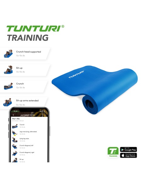 Gimnastikos kilimėlis TUNTURI Fitnessmat NBR, mėlynas