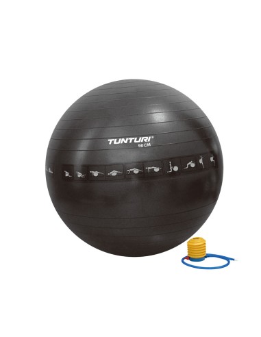 Gimnastikos kamuolys TUNTURI Gymball 55cm, atsparus sprogimui, juodas