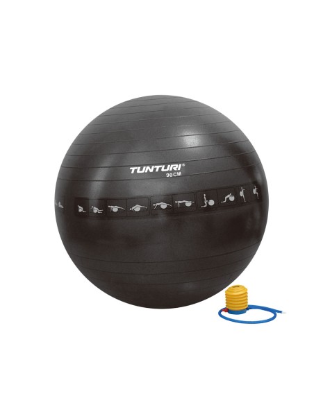 Gimnastikos kamuolys TUNTURI Gymball 55cm, atsparus sprogimui, juodas