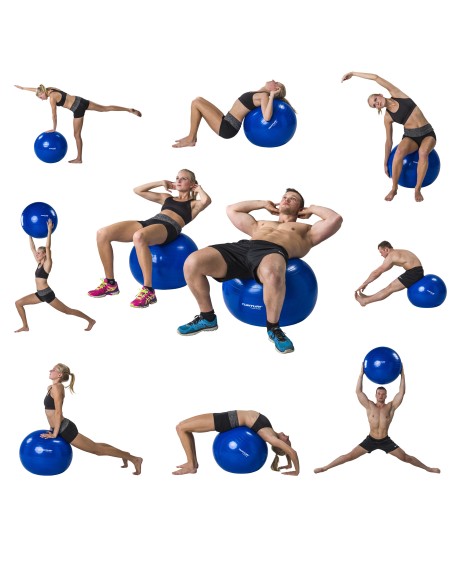 Gimnastikos kamuolys TUNTURI Gymball 55cm, atsparus sprogimui, juodas