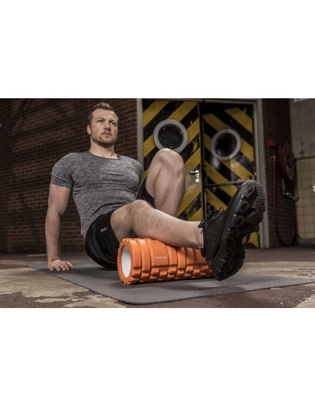Masažo volelis TUNTURI Yoga Foam Grid Roller 33cm, oranžinis