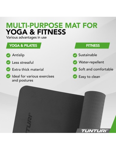 Yogamatt Tunturi Yogamat 8mm, juoda