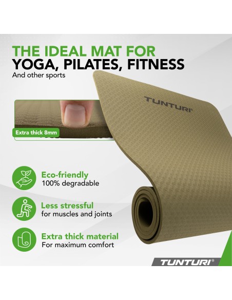 Yogamatt Tunturi Yogamat 8mm, Armija žalia
