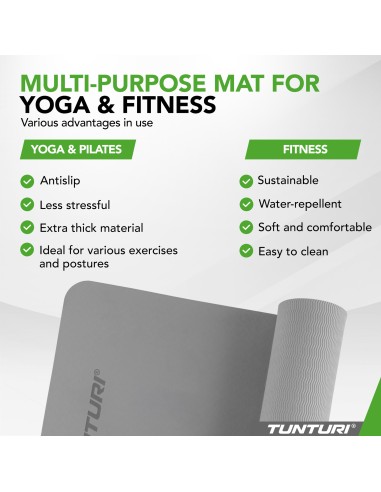 Yogamatt Tunturi Yogamat 8mm, pilka