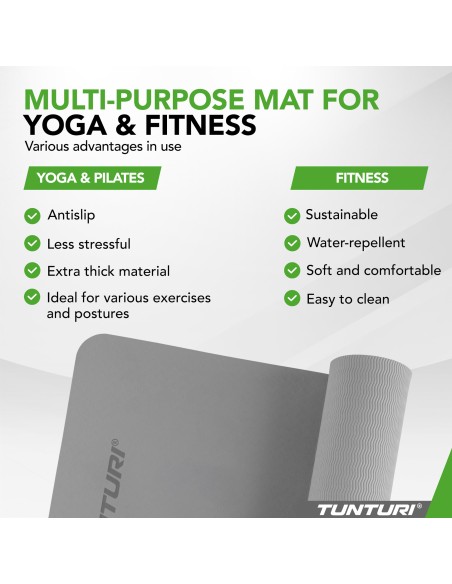 Yogamatt Tunturi Yogamat 8mm, pilka