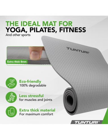 Yogamatt Tunturi Yogamat 8mm, pilka