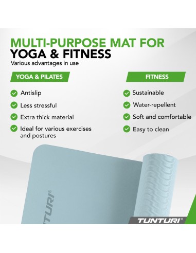 Yogamat Tunturi Yogamat 8mm, šviesiai mėlyna