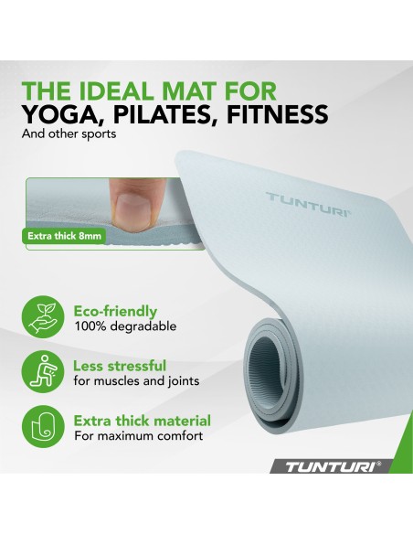 Yogamat Tunturi Yogamat 8mm, šviesiai mėlyna