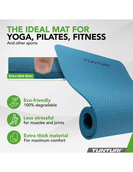 Yogamat Tunturi Yogamat 8mm, benzininis mėlynas