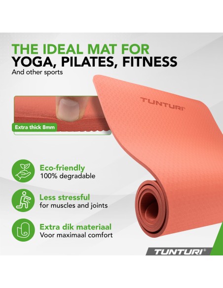 Yogamatt Tunturi Yogamat 8mm, rožinis auksas