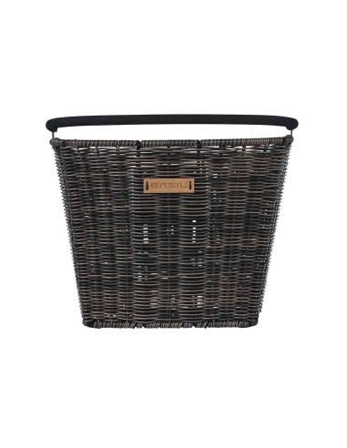 Priekinis dviračio krepšys Basil Bremen Rattan Look KF, nuimamas