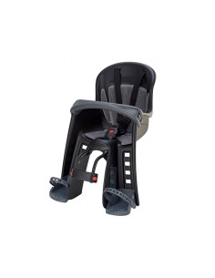 Vaikiška kėdutė 9-15 kg, juodai pilka, su rėmo tvirtinimu priekyje