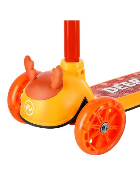 Vaikiškas paspirtukas NILS FUN HLB02 Deer Scooter, oranžinis