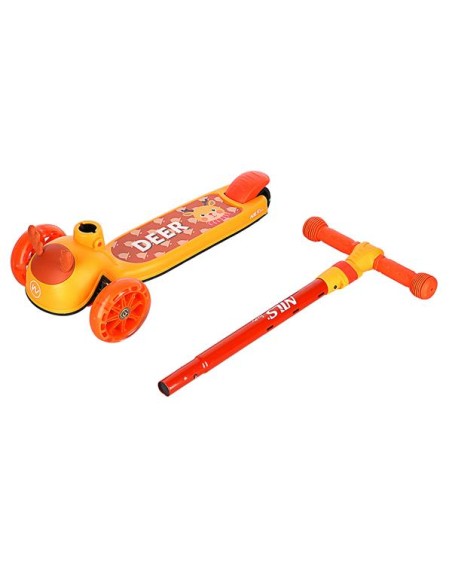Vaikiškas paspirtukas NILS FUN HLB02 Deer Scooter, oranžinis