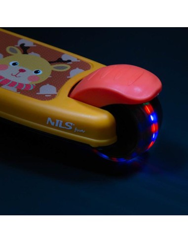 Vaikiškas paspirtukas NILS FUN HLB02 Deer Scooter, oranžinis