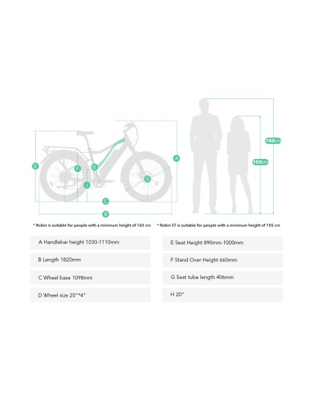 Elektrinis dviratis JOBOBIKE Robin ST Green 14 LG