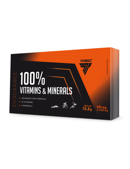 Mineralų kompleksas TREC 100 % VITAMINŲ IR MINERALŲ 60 kapsulių