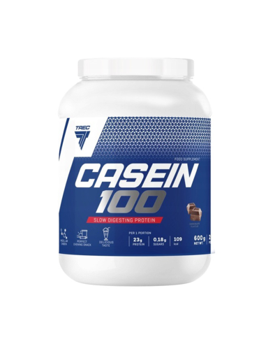 Lėtai įsisavinamas kazeino baltymas TREC CASEIN 100 CHOCOLATE 600g