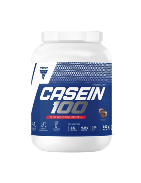 Lėtai įsisavinamas kazeino baltymas TREC CASEIN 100 CHOCOLATE 600g