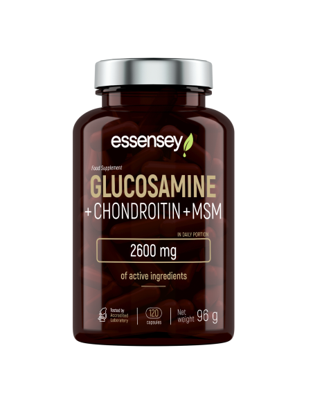 Mineralinės kapsulės TREC ESSENSEY GLIUKOZAMINAS+CHONDROITINAS+MSM 120 kapsulių
