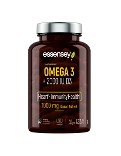Riebalų rūgštis TREC ESSENSEY OMEGA 3 + 2000 TV D3 90 kapsulių