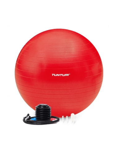 TUNTURI gimnastikos kamuolys 65 cm, atsparus sprogimams, raudonas