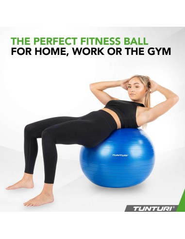 Gimnastikos kamuolys TUNTURI Gymball 75 cm, atsparus sprogimams, mėlynas