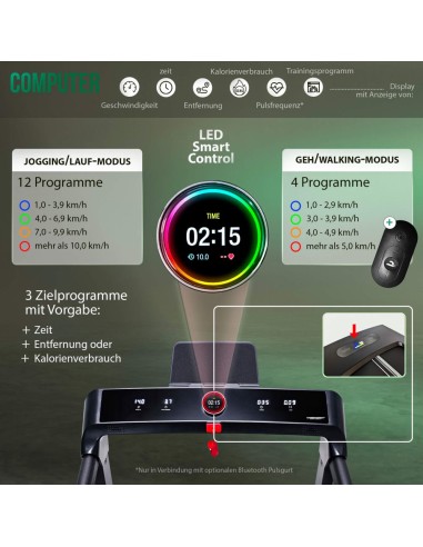 Bėgimo takelis CHRISTOPEIT 2in1, juodas