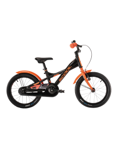 Vaikiškas dviratis S´COOL XXlite, 16" juodai oranžinis