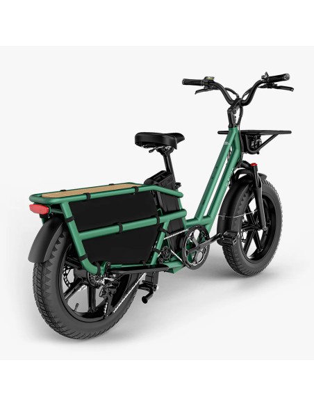 Elektrinis krovininis dviratis FIIDO T2 Longtail Cargo, miško žalias