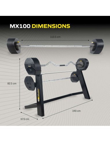Reguliuojamas hantelis TUNTURI MX100 Štanga 12,8 - 45,5 kg