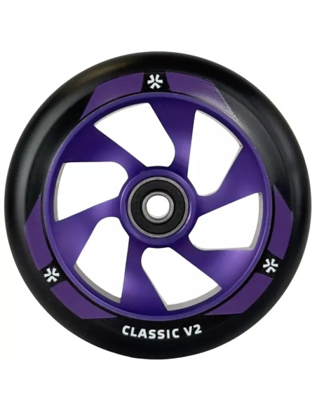 Paspirtuko ratukas UNION Classic V2 Pro 110 mm, juodas/violetinis