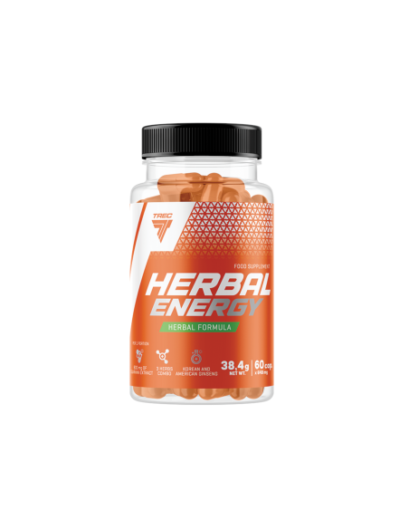 Natūralios energijos kapsulės TREC Herbal Energy, 60 kapsulių