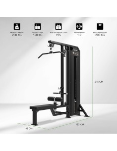 TUNTURI Platinum dviejų stovų pritūpimų/žemo irklavimo treniruoklis – Selectorized – V serija 2