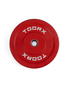 Svorio plokštė TOORX Bumper Plate Challenge, raudona, 50 mm, 25 kg